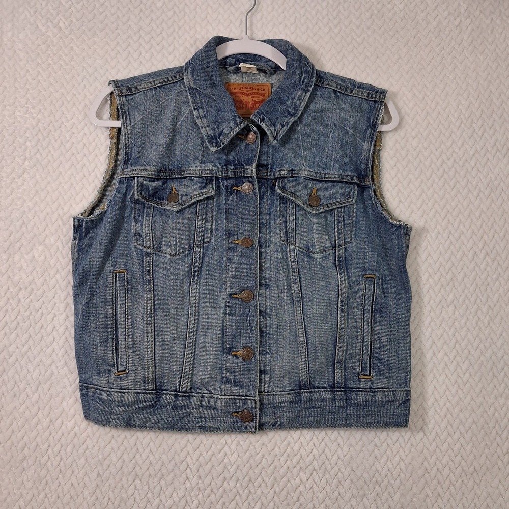 Levi's Denim Trucker Vest Girls Large Blue